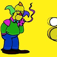 “Simpson Krusty il clown yellow version" opera di John Efrem - open edition