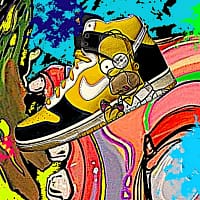 “Nike Vs Homer Simpson" opera di John Efrem - open edition