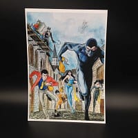 Lupin III, Diabolik, Occhi di gatto, Catwoman e Banda Bassotti autografata da Daniele Statella