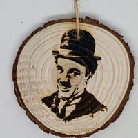 Quadretto tondo/calamita Charlie Chaplin